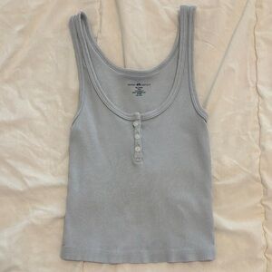 Brandy Melville Light Gray Ribbed Tank Top